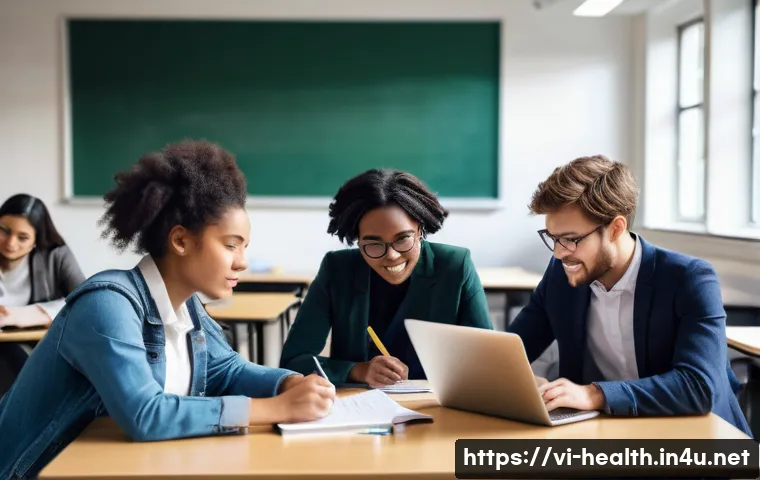 보건학 석사 과정 - **Prompt 1: Collaborative Learning in Public Health**
    "A group of diverse university students, b...