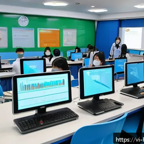 보건학 대학원 진학 - A modern Vietnamese university classroom setting for a Master of Public Health program in 2024, feat...